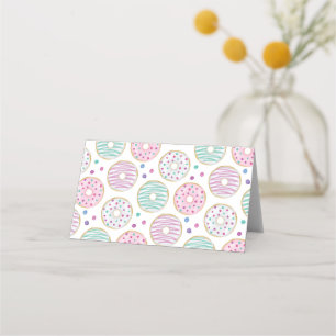 Donut Pattern Cute Colorful Place Card