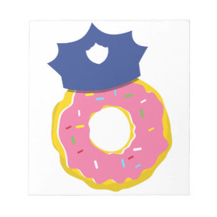 donut police officers hat notepad
