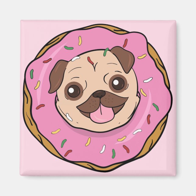 Donut Pug Magnet (Front)