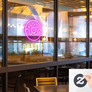 Donut Shop Neon Window Cling