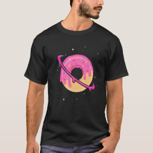 Donut Space Saturn Planet Dessert Humor Foodie T-Shirt