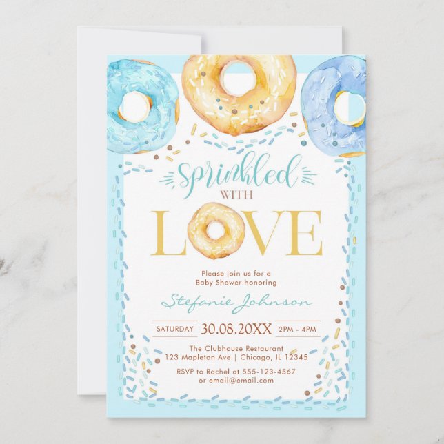 Donut Sprinkled with Love Baby Shower Invitation (Front)