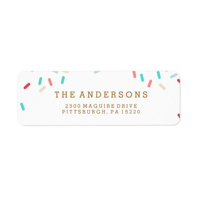 DONUT SPRINKLES RETURN ADDRESS LABEL (Front)