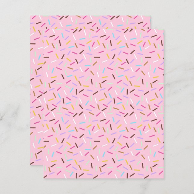 Donut Sprinkles Scrapbook Paper Pink Craft Paper (Front/Back)