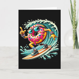 Donut Surfing Surfer Donut Lover Surfboarder Card