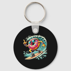 Donut Surfing Surfer Donut Lover Surfboarder Key Ring