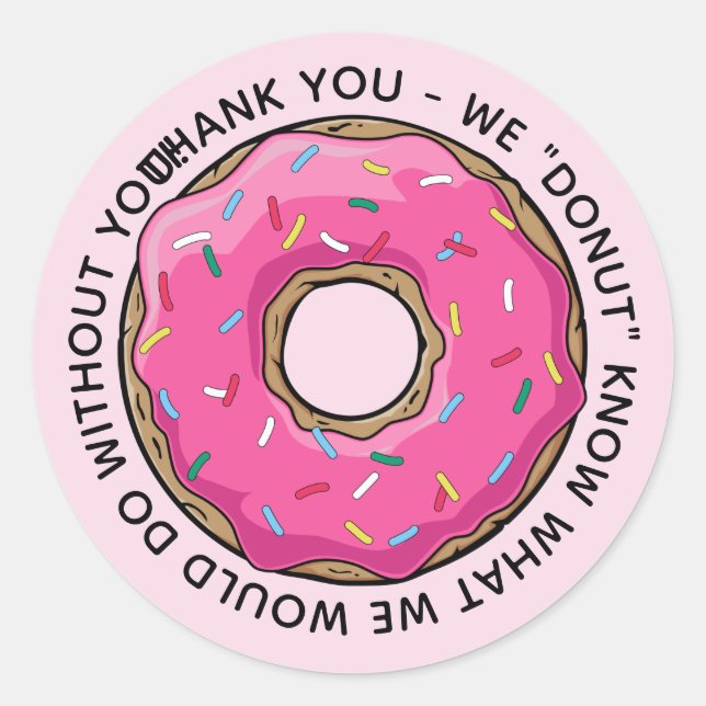 DONUT Thank You Teachers Classic Round Sticker (Front)