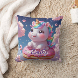 Donut Unicorn Pillow – Editable Name