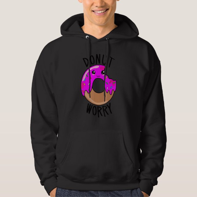 Donut Worry   Cute Donut Face Hoodie (Front)