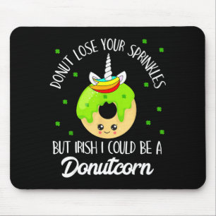 Donutcorn Funny Cute Donut Unicorn Irish St Patric Mouse Mat