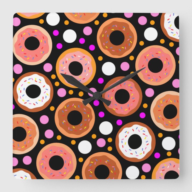 DONUTS 26 SQUARE WALL CLOCK (Front)