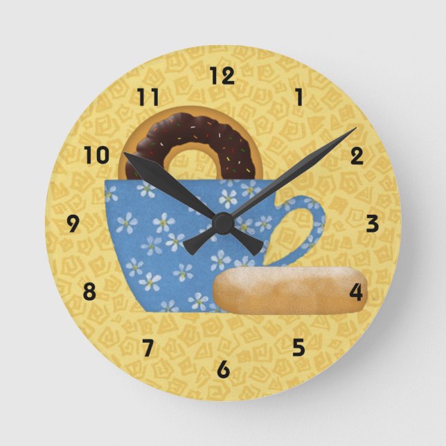Donuts And Coffee Wall Clock (Front)