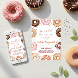 Donuts and Diapers Baby Shower Sprinkle Pastel Invitation