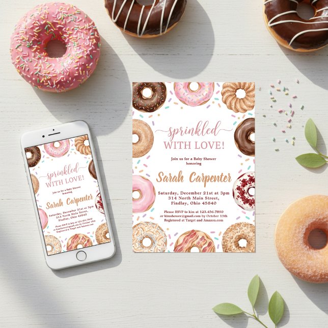Donuts and Diapers Baby Shower Sprinkle Pastel Invitation (Creator Uploaded)