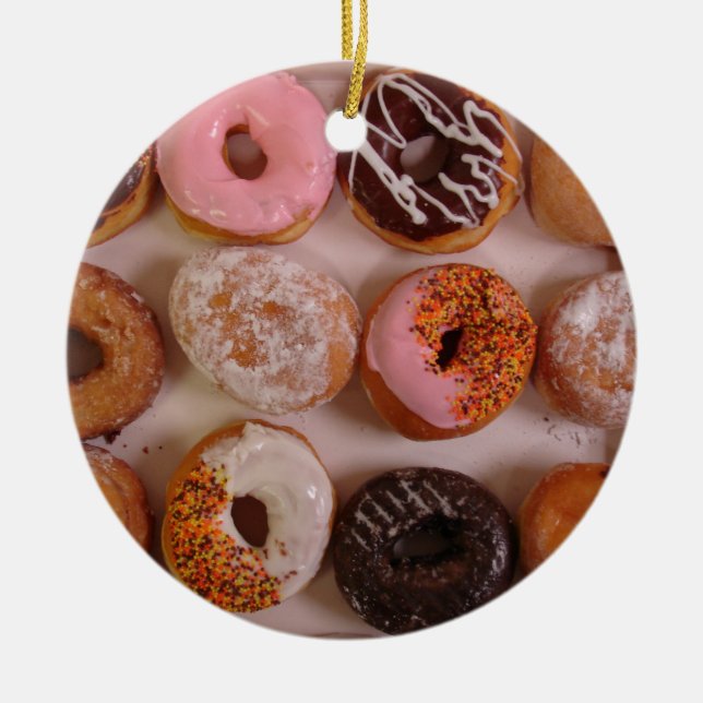 DONUTS! CERAMIC TREE DECORATION (Front)
