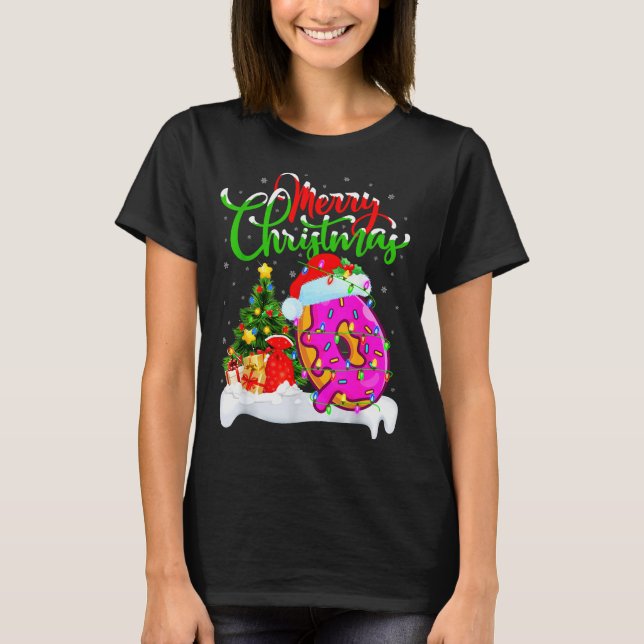 Donuts Food Lover Xmas Decorations Santa Donuts Ch T-Shirt (Front)