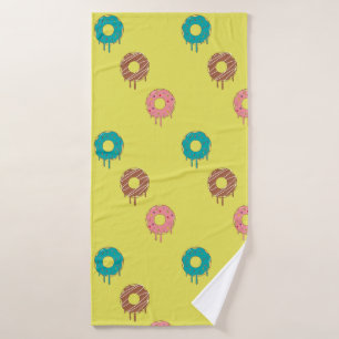 donuts fun snack bath towel