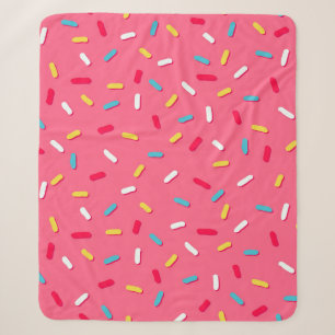 Donut's glaze seamless pattern, pink background, t sherpa blanket