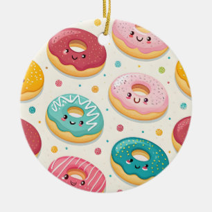 Donuts Pattern Ceramic Tree Decoration