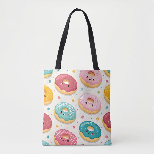 Donuts Pattern Tote Bag (Front)