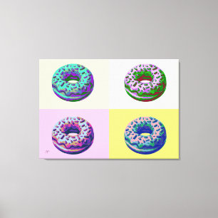 Donuts Retro Style Pop Art  Canvas Print