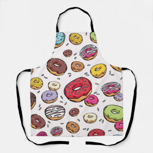Donuts seamless pattern apron