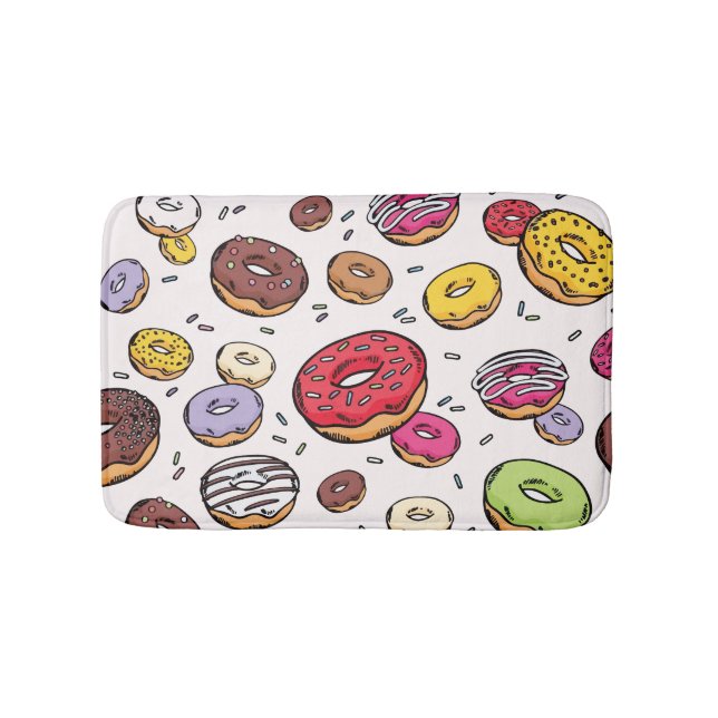 Donuts seamless pattern bath mat (Front)