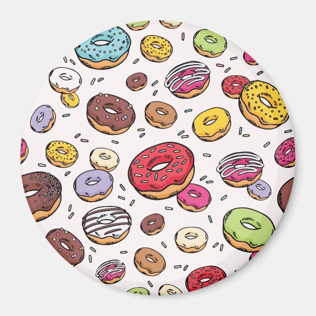 Donuts seamless pattern magnet (Front)