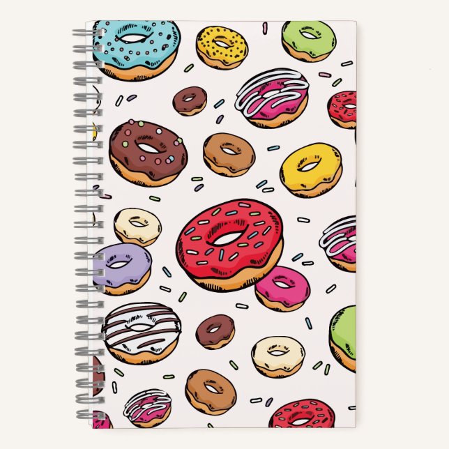 Donuts seamless pattern notebook (Front)