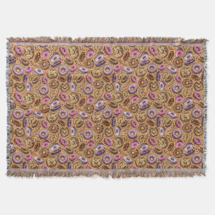 Donuts With Sprinkles Pattern Throw Blanket