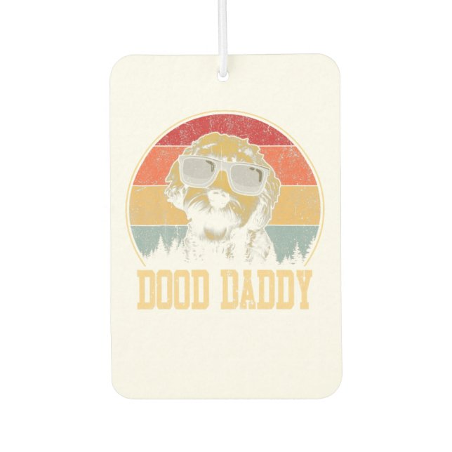 dood daddy poodle dad poodle lovers fars day  car air freshener (Front)