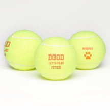 "Dood Let's Play Fetch" Pet Dog Cat Toy Name Orang