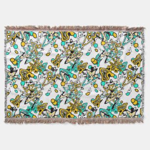 Doodle, abstract , creative throw blanket