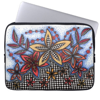 Doodle Abstract Floral Laptop Sleeve