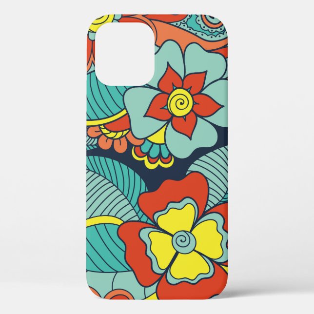 Doodle abstract flower. Illustrationfloral,pattern Case-Mate iPhone Case (Back)