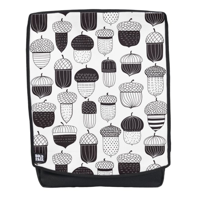 Doodle acorns autumn pattern backpack (Front)