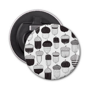Doodle acorns autumn pattern bottle opener
