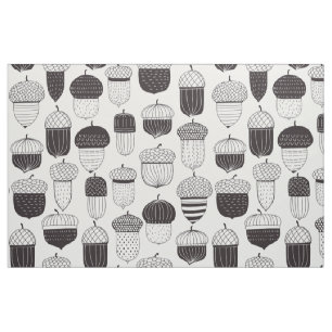 Doodle acorns autumn pattern fabric