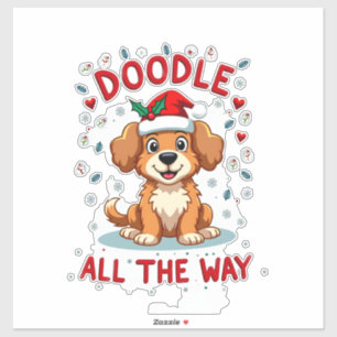 Doodle All The Way Funny Goldendoodle Santa Hat Ch