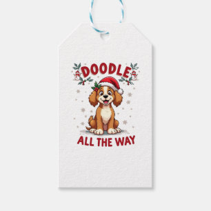 Doodle All The Way Funny Goldendoodle Santa Hat Ch Gift Tags
