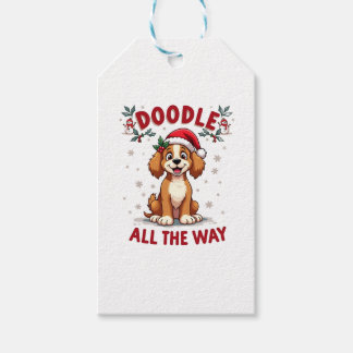 Doodle All The Way Funny Goldendoodle Santa Hat Ch Gift Tags