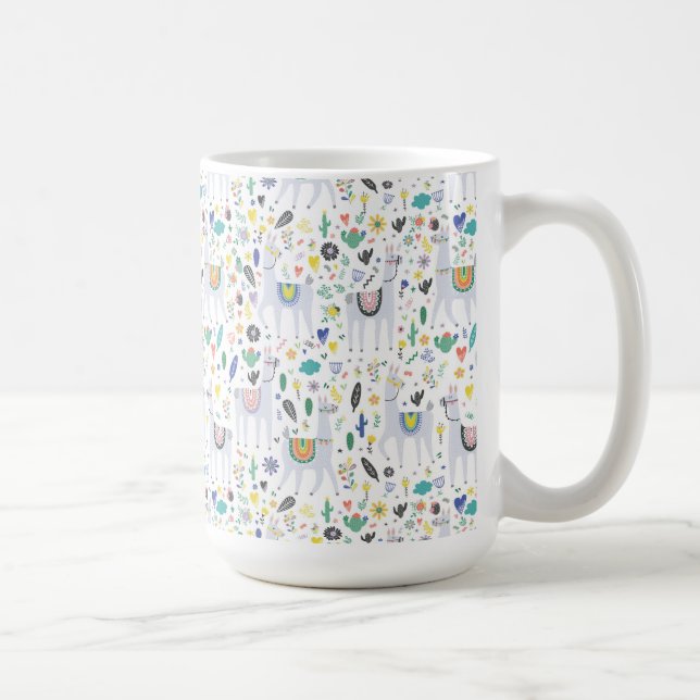 Doodle Alpaca Pattern Coffee Mug (Right)