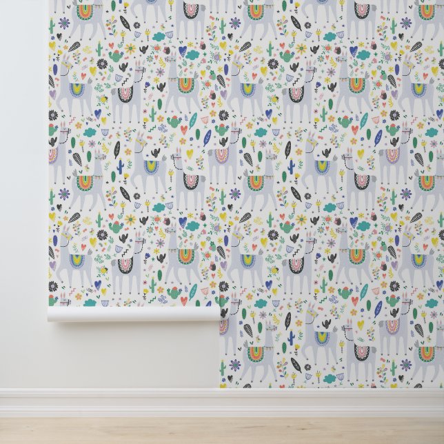 Doodle Alpaca Pattern Wallpaper (Application)