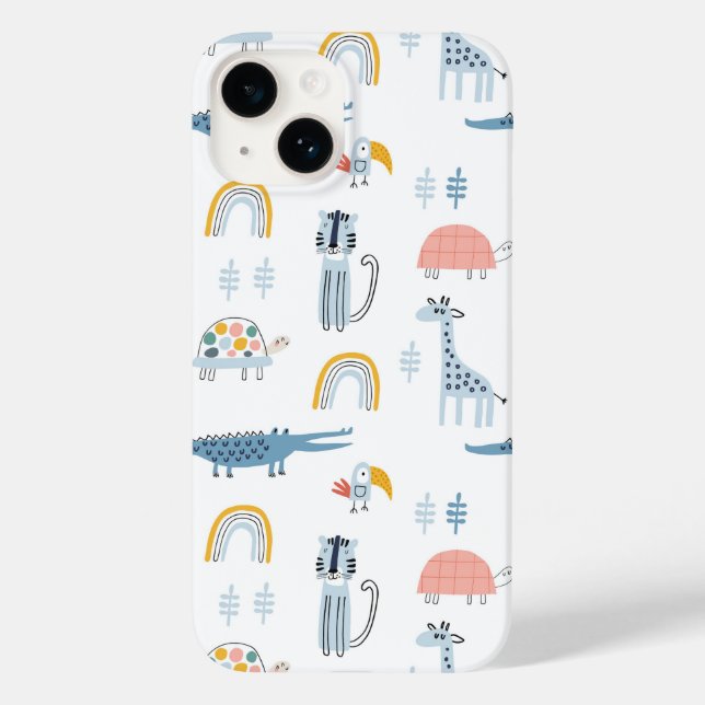 Doodle Animal Fun Pattern Case-Mate iPhone Case (Back)