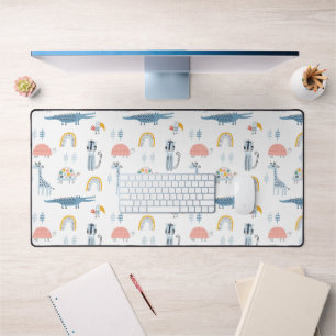 Doodle Animal Fun Pattern Desk Mat