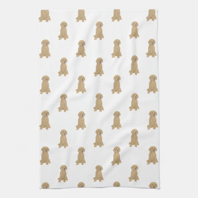 Doodle (Apricot Golden) Tea Towel (Vertical)