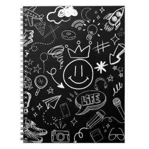 Doodle Art Black & White Notebook