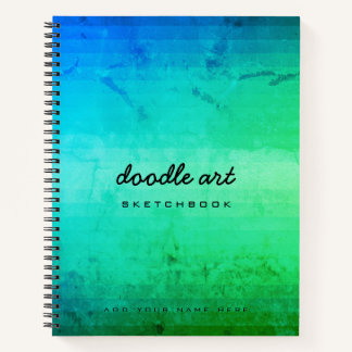 doodle art gradient green blue sketch notebook