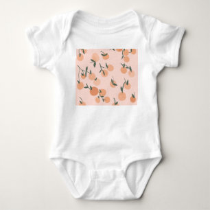 Doodle Art: Orange Cherry Vintage Pattern Baby Bodysuit