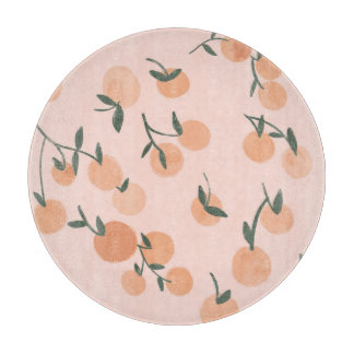 Doodle Art: Orange Cherry Vintage Pattern Cutting Board